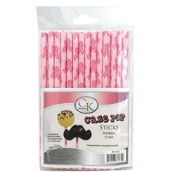 Pink Ribbon Paper Straws CK Products 25/PKG